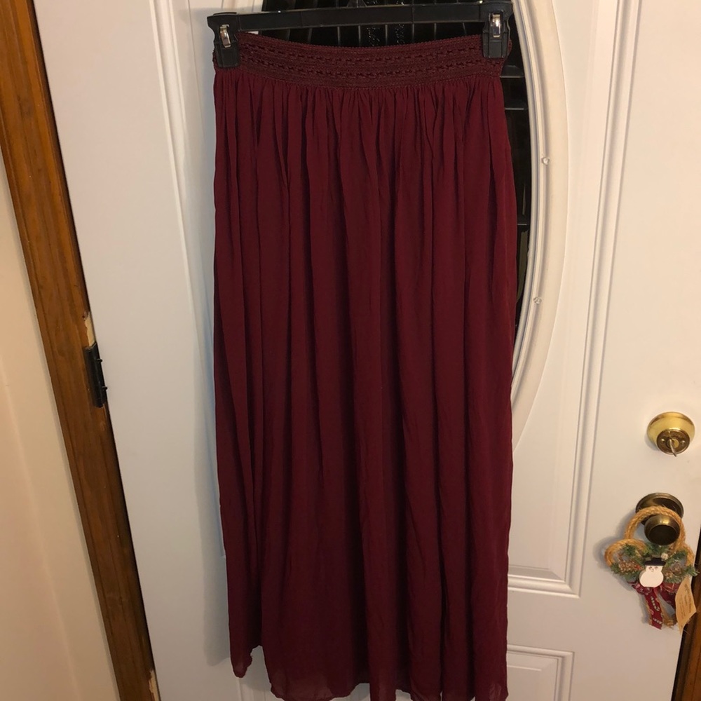 Burgundy Maxi Skirt